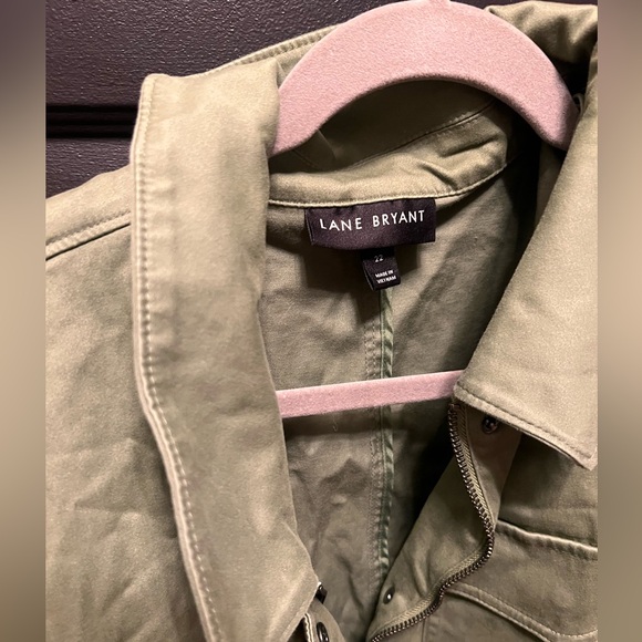 Army Green Tie Waist Lightweight Jacket - Plus 22 - Picture 2 of 4